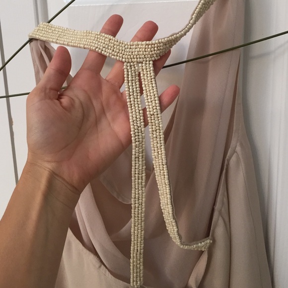 Haute Hippie nude pearl beaded open back top! - Picture 4 of 4