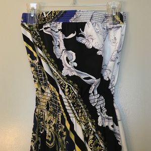 Strapless maxi summer dress with slit