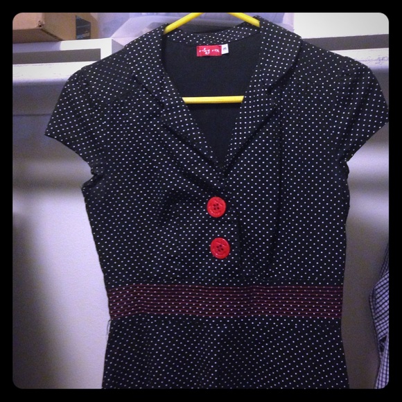 Black and white polka dot dress