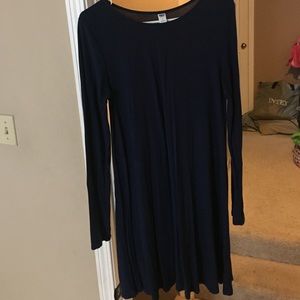 Navy blue long sleeve tshirt dress
