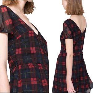 Zara plaid button down dress