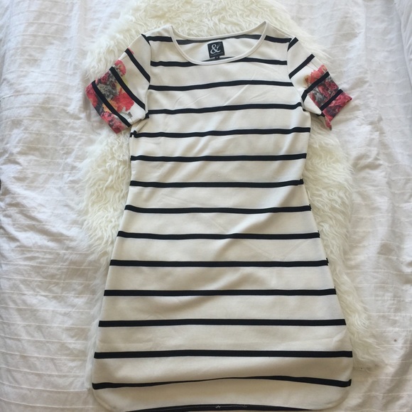 Striped floral dress