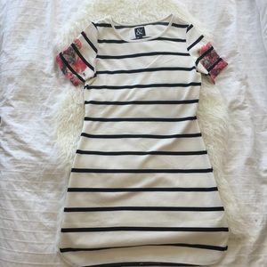 Striped floral dress