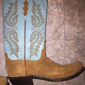 Turquoise/suede lucchese boots