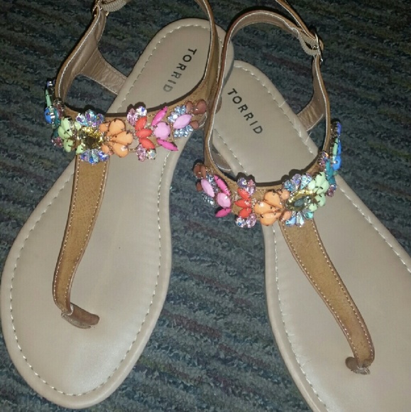 Rainbow Gem Sandals size 10 from Torrid