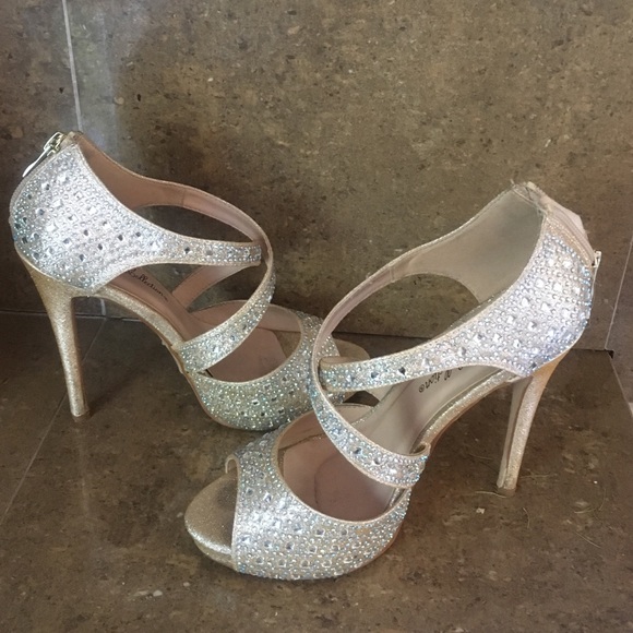 Gold sparkly heels