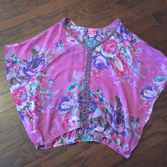 Free People Beaded flowy blouse