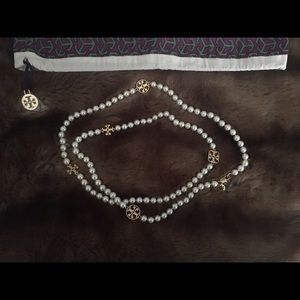Tory burch pearl and gold necklace