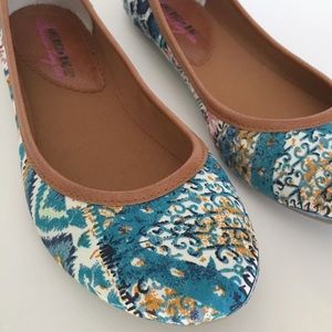 American Rag Teal Patterned Flats