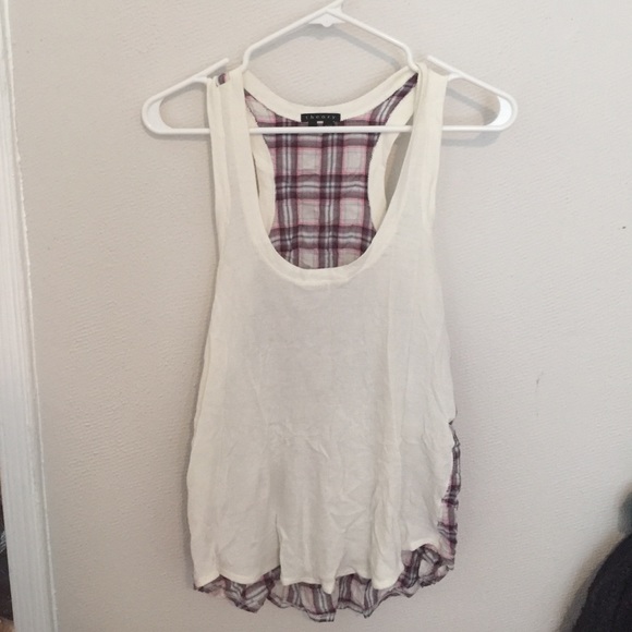 Theory waffle and plaid tank FINAL PRICE