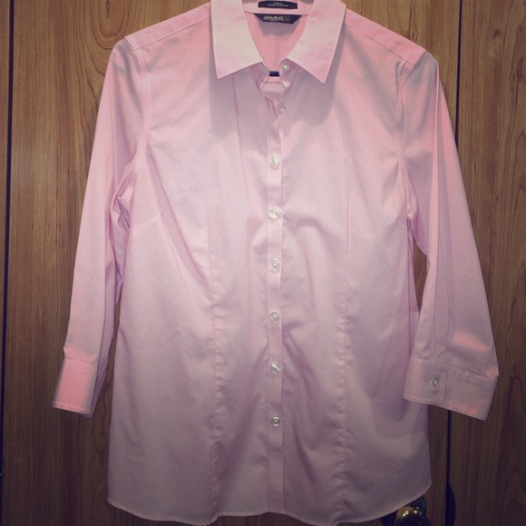 Eddie Bauer pink button down business shirt
