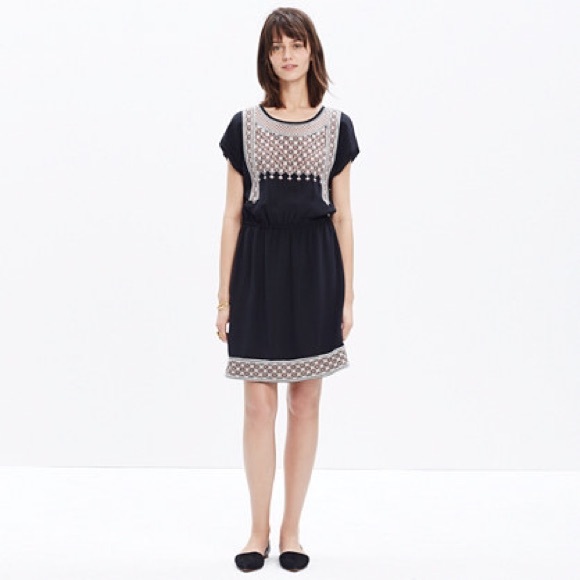 SOLD - Madewell Silk Embroidered Starflower Dress