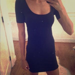 Black Bodycon Cross-Back Mini Dress