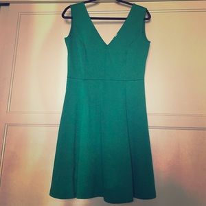 Emerald green v-neck dress