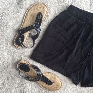 Black Flowy Shorts