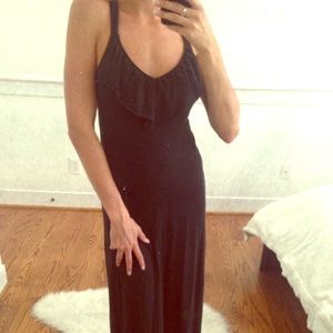 Billabong Black Maxi Dress w/ Strappy Cross-Back