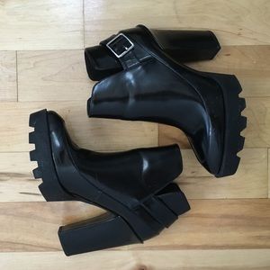 Zara black high heel ankle boots