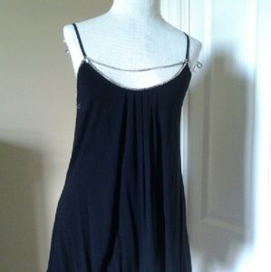 Black Drape Neck Tank Top