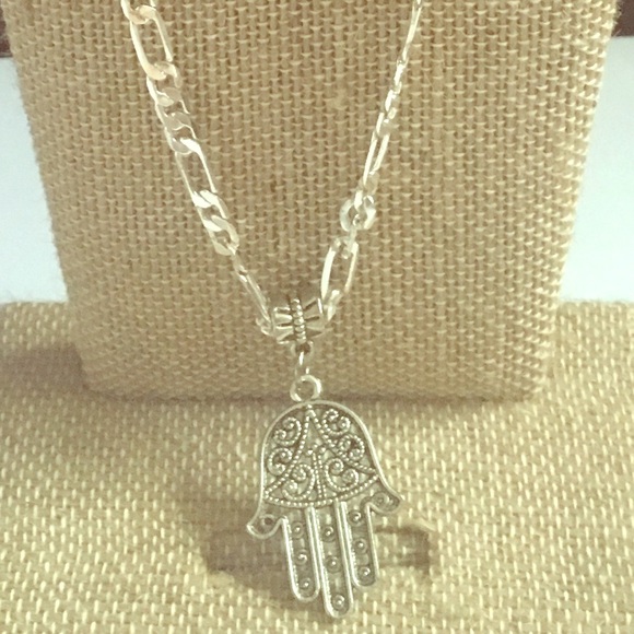 Hamsa Necklace Om Jewelry Henna Hamsa HandPendant - Picture 1 of 4