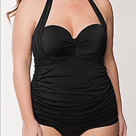 Plus size black retro swim suit