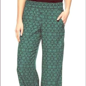 Splendid Green & Navy print Palazzo Pants Small