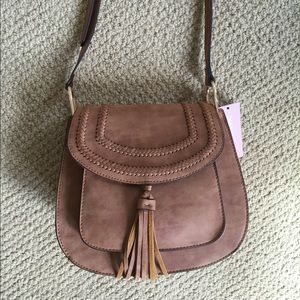Cute cognac cross body/satchel with tassel!