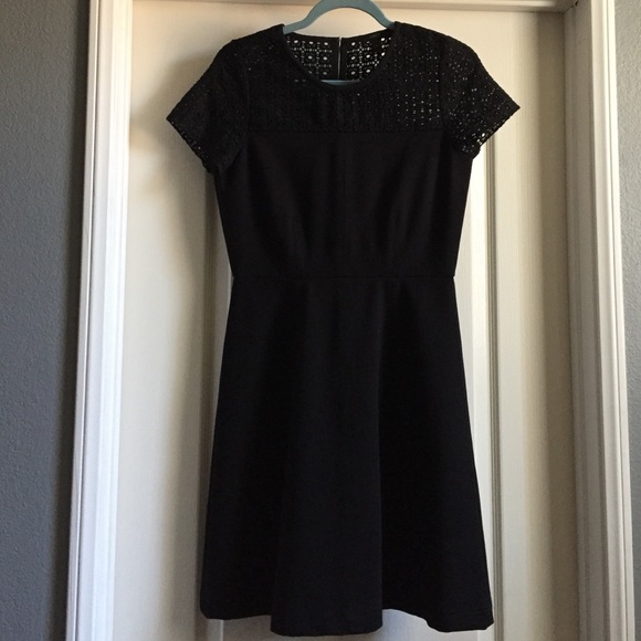 J. Crew black fit and flare w lace - Picture 1 of 4