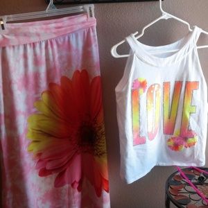 Justice Maxi Skirt & Tank Top set