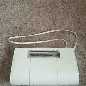 White snake skin clutch