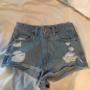 Light Wash Jean Shorts