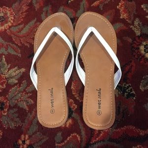 Thin White Strapped Sandals