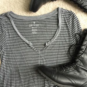 Striped Waffle Knit Tee