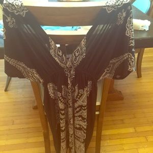 Ocean blue black and white dress