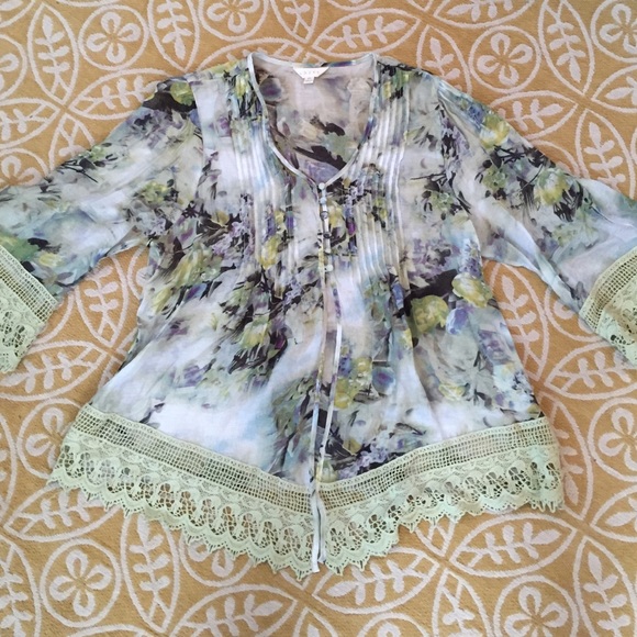 Adiva semi-sheer floral top