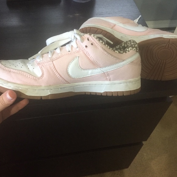 Nike light pink and white sneakers
