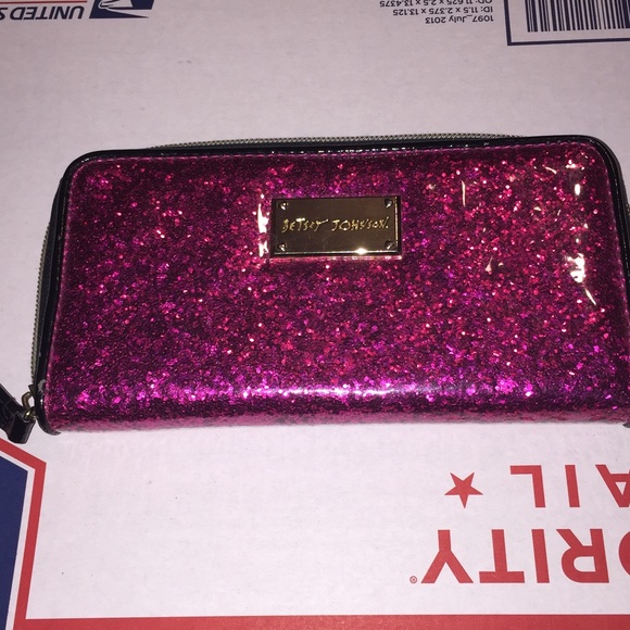 Betsey Johnson Pink Glitter Wallet