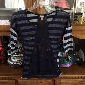 Blue & Grey Blouse