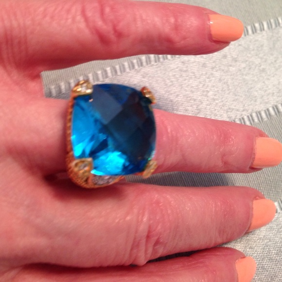 Faux London blue topaz ring