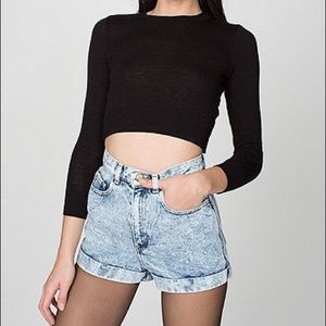 American Apparel Acid Wash High-Waist Jean Short