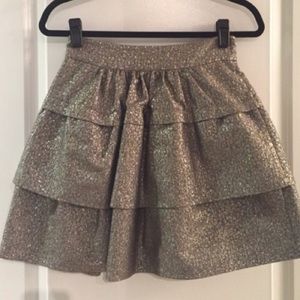 DVF Metallic Tiered Ruffle Skirt