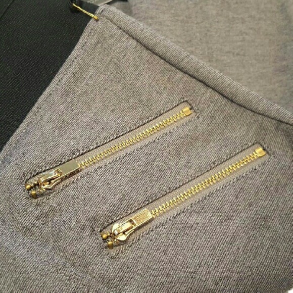 Slimming Trendsetter Leggings Grey Black Gold - Picture 2 of 3