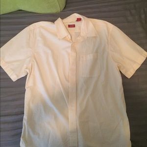 Large button up collared short sleeve shirt