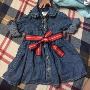 Ralph Lauren Baby Girl Denim Button Dress
