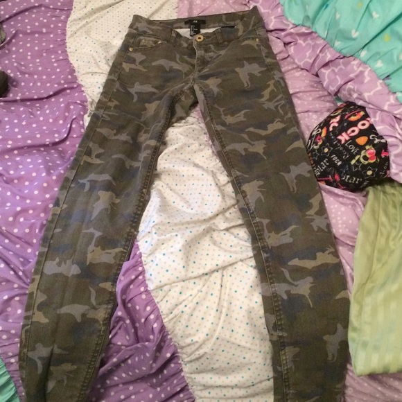 camouflage jeans