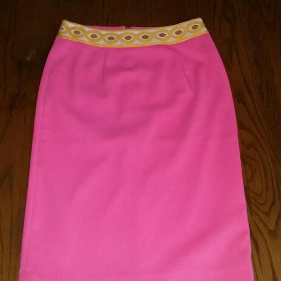 Anthropologie Pink Pencil Skirt 6 4