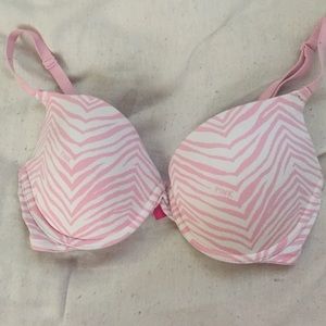 32D Pink Zebra Bra