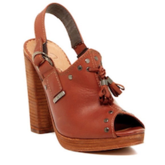 NEW Diesel Cuir Desir D'Aly Leather Peep Toe Mule - Picture 2 of 4