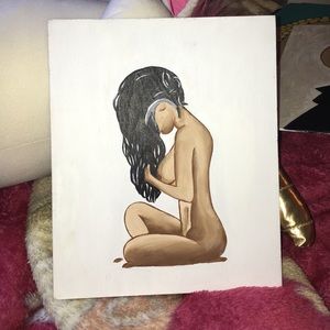 Nude woman painting