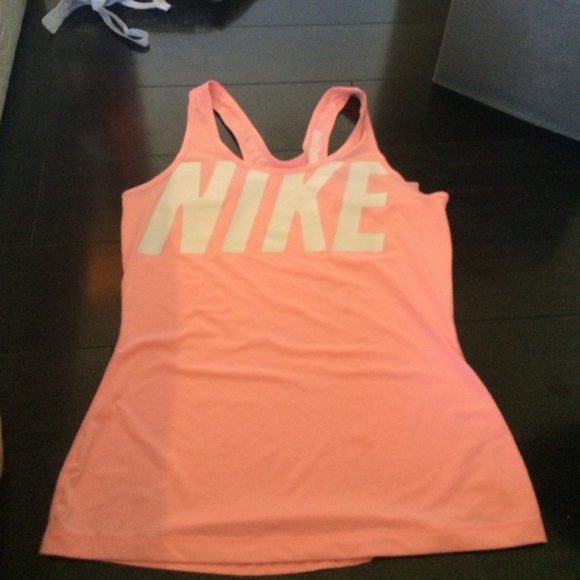 Pink nike pro exercise tank top