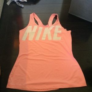 Pink nike pro exercise tank top